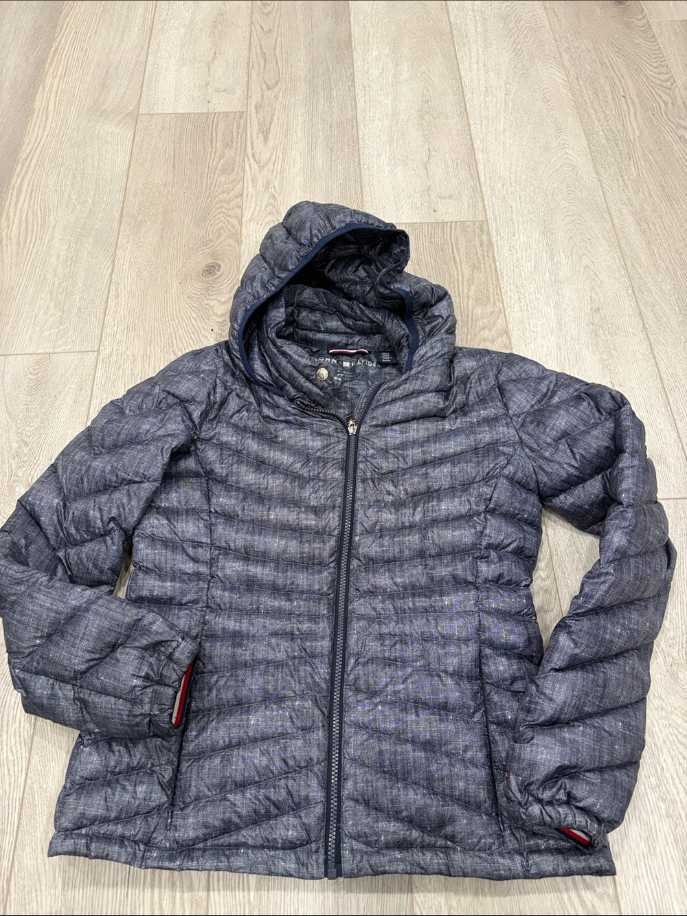 Lightweight Quilted Hooded Jacket - Navy Heather